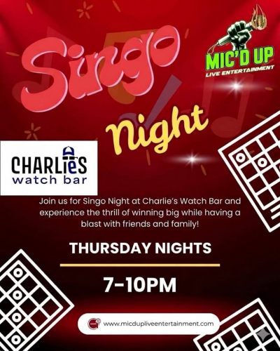 Singo Bingo Night at Charlie&rsquo;s Watch Bar