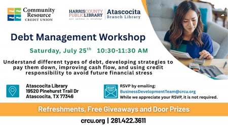Debt Management Workshop at Atascocita Branch Library