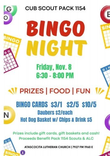 Community BINGO Night - Supporting Cub Scout Pack 1154
