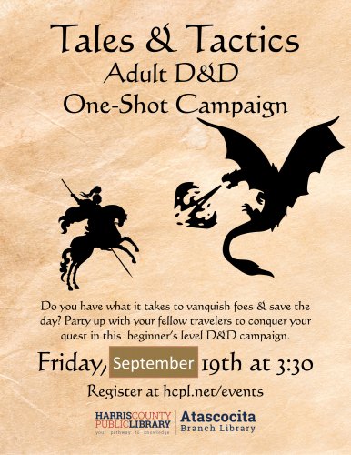 Tales & Tactics - Adult D&D at Atascocita Library