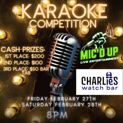 Karaoke Competition at Charlie&rsquo;s Watch Bar