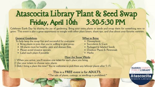 Plant & Seed Swap at Atscocita Library