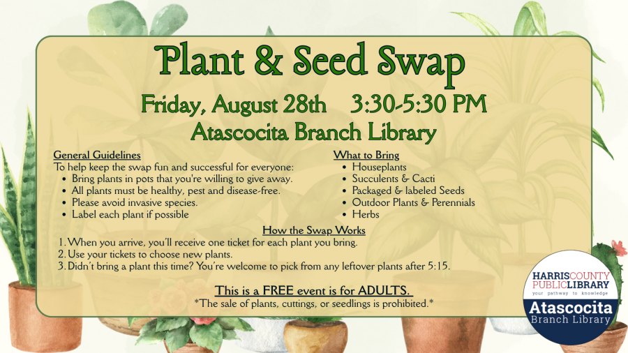 Fall Plant & Seed Swap at Atascocita Branch Library