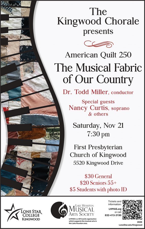 Kingwood Chorale Concert - American Quilt 250