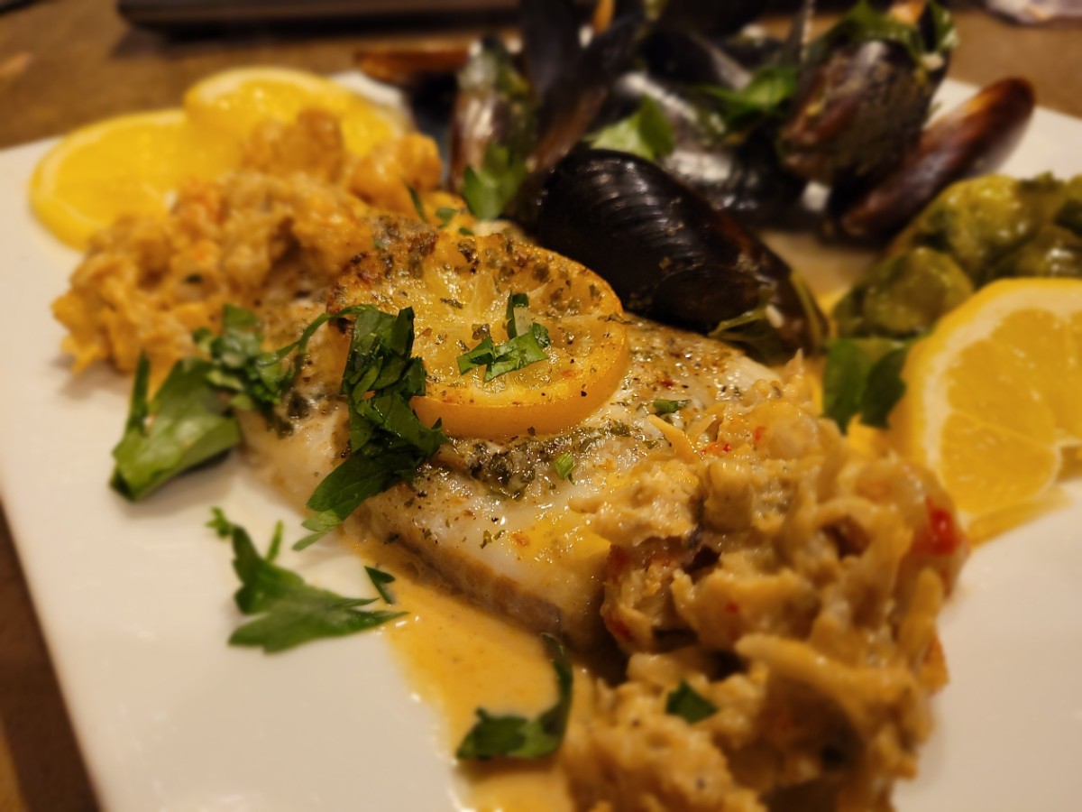 Staying with trying to eat better. Baked Pollock with a Creamy C