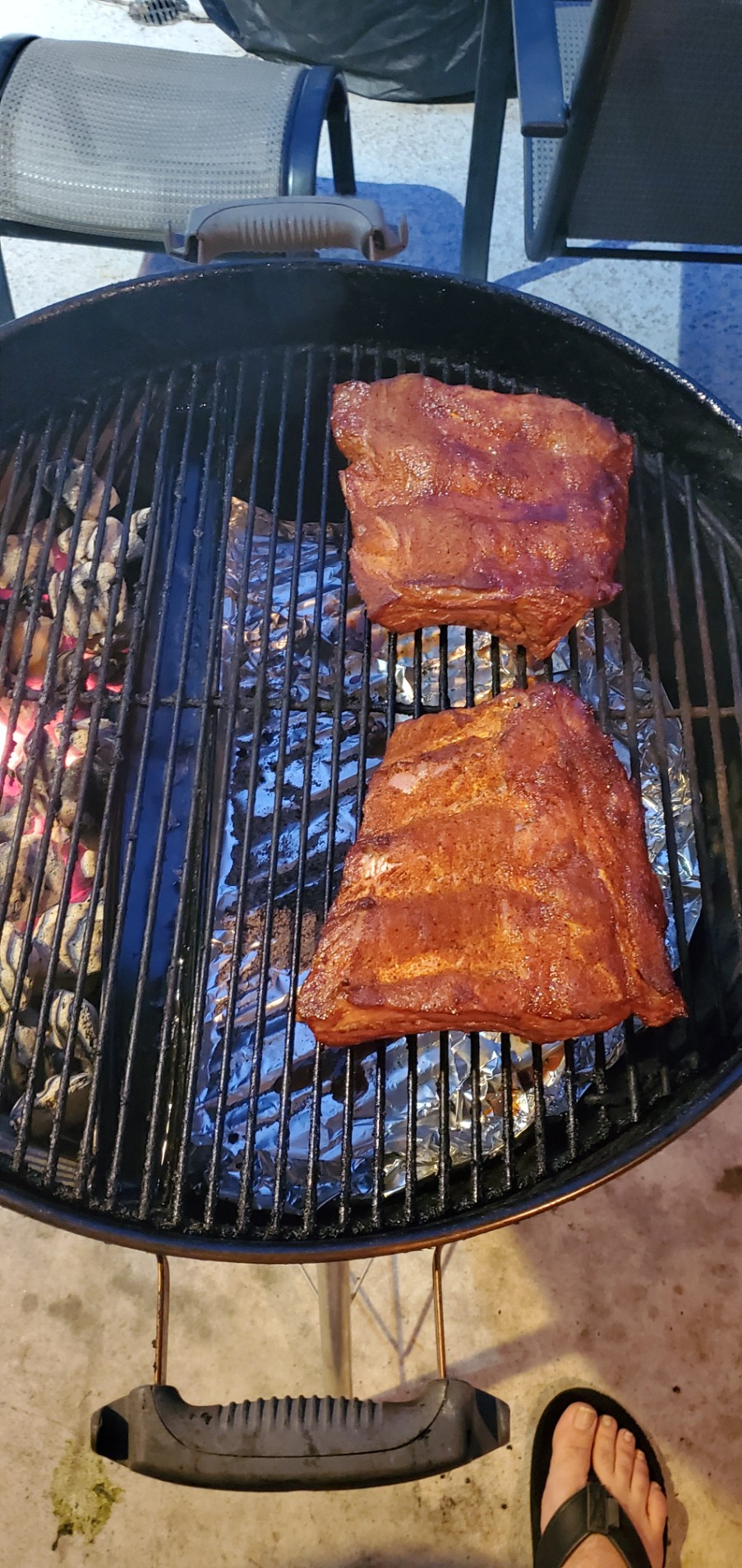 Beef ribs, Kroger skirt steak, sausage. Sides will be coleslaw,