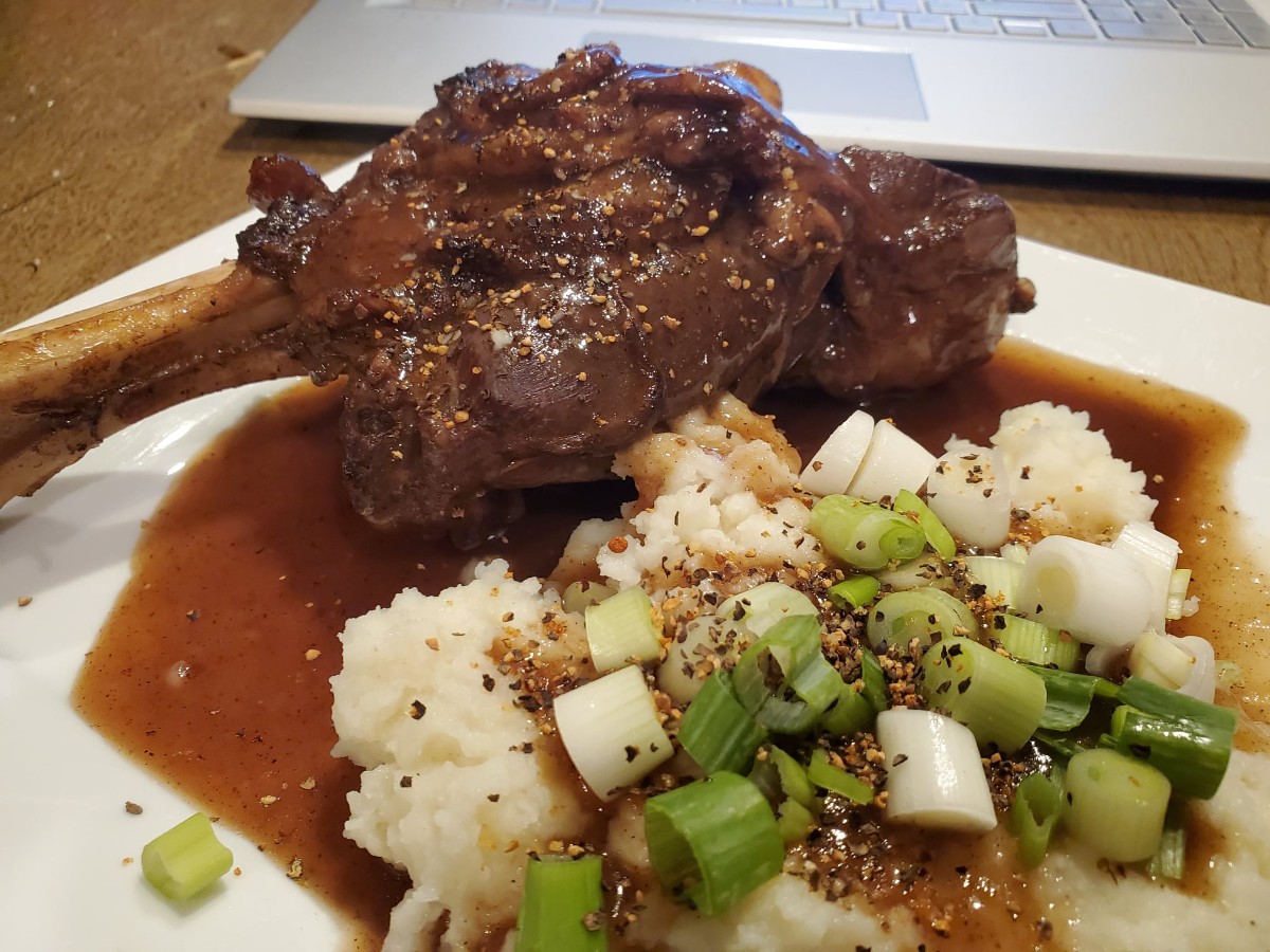 Pressure Cooker Lamb Shank, gravy, and mashed potatoes. And of c