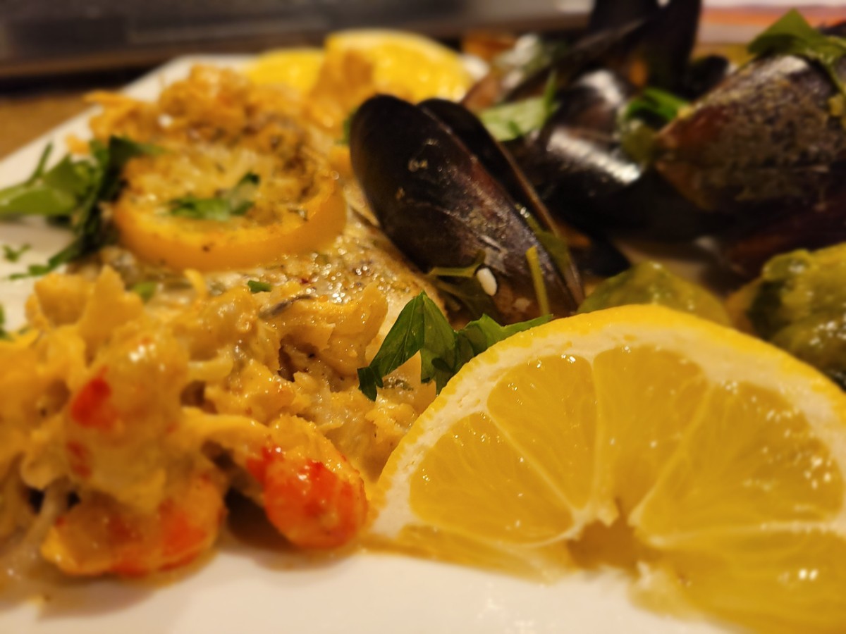 Staying with trying to eat better. Baked Pollock with a Creamy C