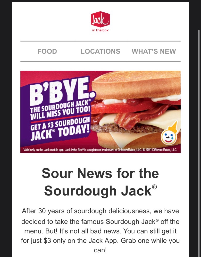 Bye bye sourdough Jack