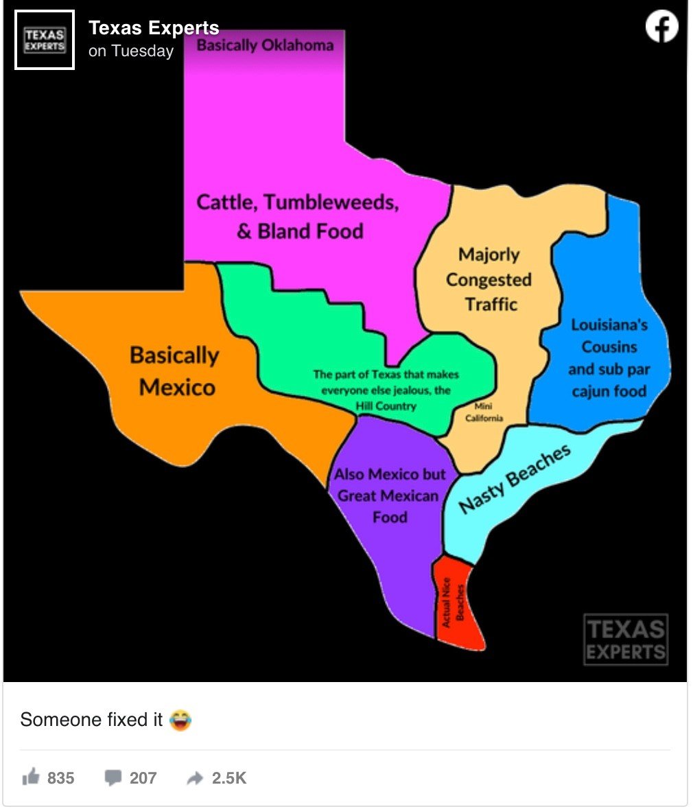 Texans May Agree or Disagree with This Funny Texas Graphic