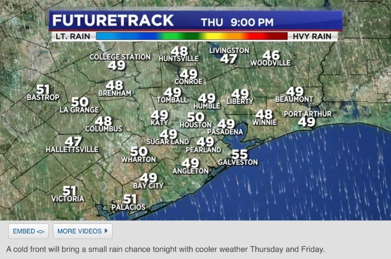 Cold front arrives tonight. Breezy and cooler Thursday